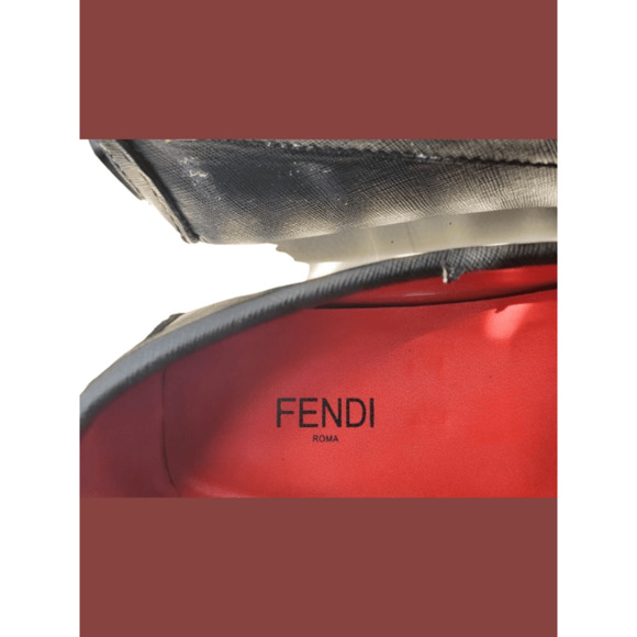 Fendi men\'s black logo loafers size EU 45